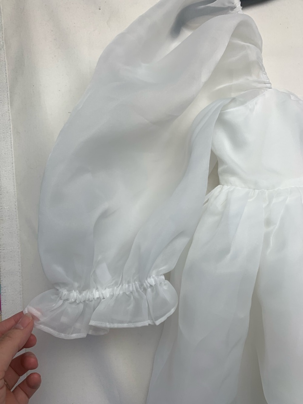 Selkie size medium the puff mini White Sheer Organza Dress bridal shower girl - Picture 5 of 10